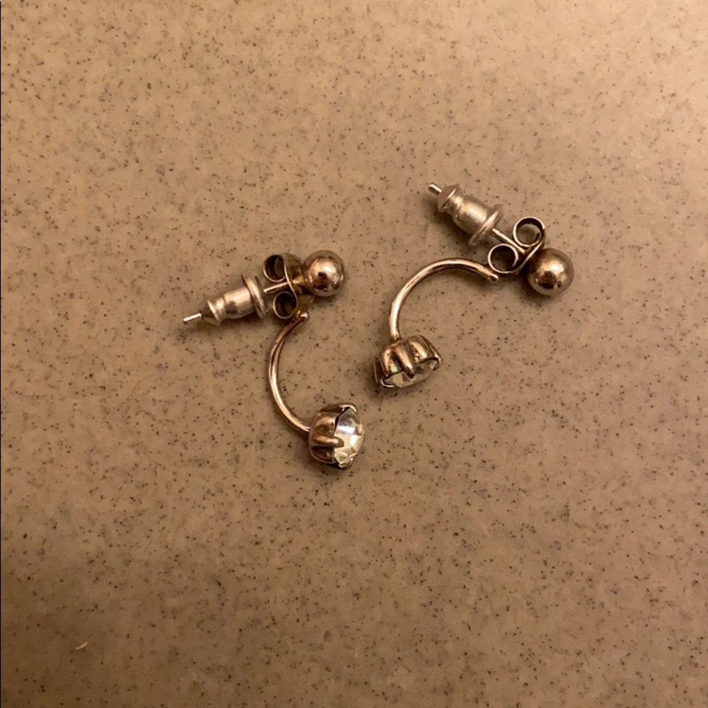 (CLOSET CLOSING FINAL SALE) Silver Diamond Hug Style Studs